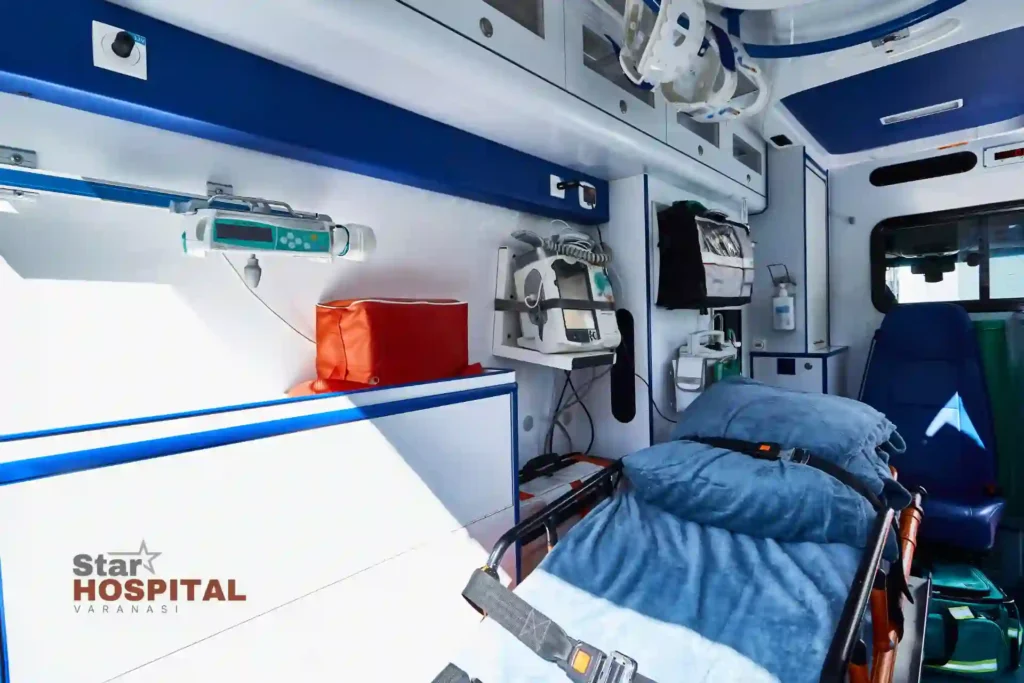 Emergency ALS Ambulance Star Hospital Varanasi Akhri Bypass
