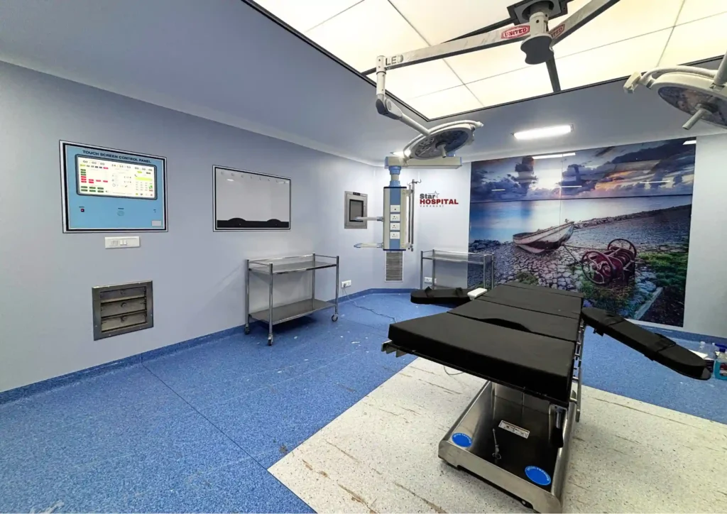 Advanced ultra-modern modular operation theatre inside Star Hospital, widely recognized as the best hospital in varanasi and the best multispeciality hospital in varanasi for complex surgical procedures.