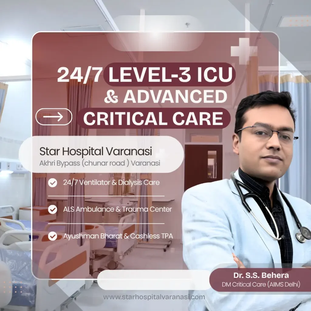 Best ICU Hospital in Varanasi Level-3 Intensive Care Unit and Ventilator Support at Star Hospital