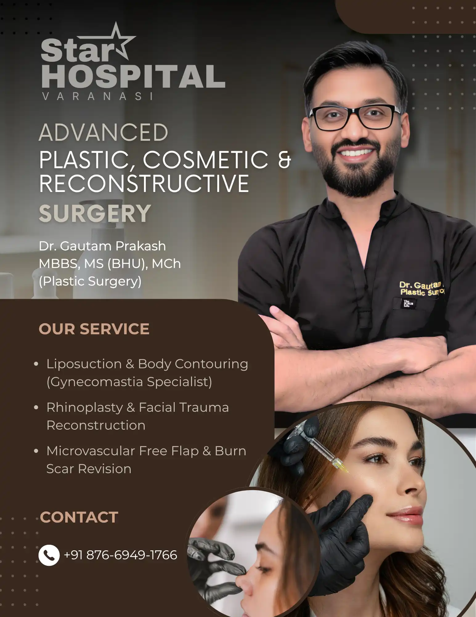 Dr Gautam Prakash Best Plastic Surgeon in Varanasi performing cosmetic and reconstructive surgery at Star Hospital